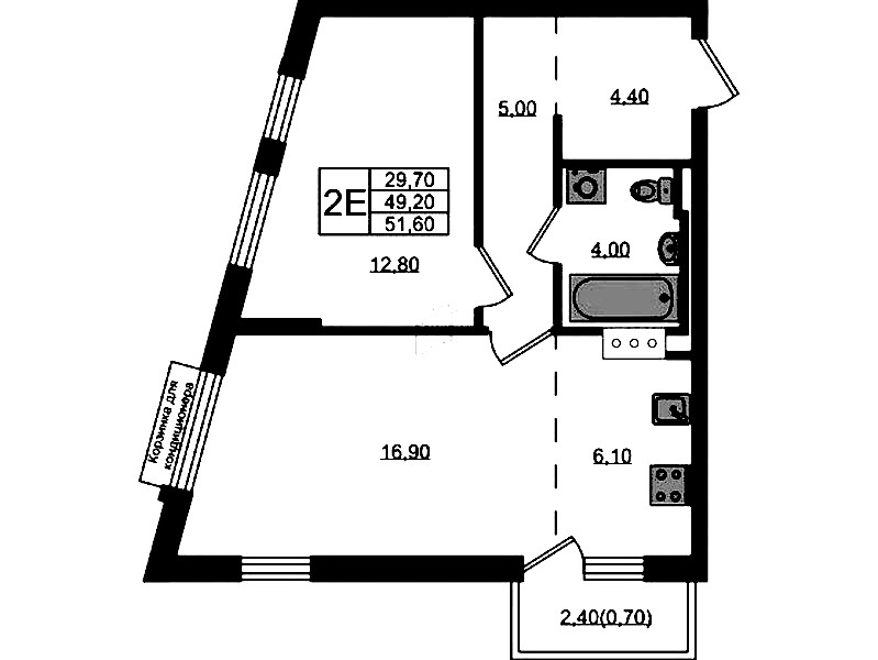 1-комнатная квартира 49.9 м², 7/8 эт., ЖК «Курортный квартал»